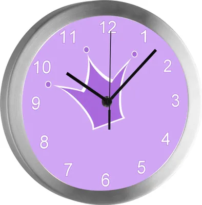 Produktbild von Funkuhr, Kinder Wanduhr, Kinderuhr, Kinderzimmer Krone lila