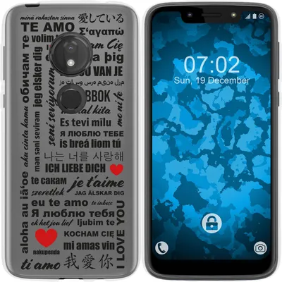 Produktbild von PhoneNatic Case kompatibel mit Motorola Moto G7 Play Silikon-Hülle in Love Wörter M4