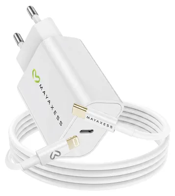 Produktbild von Mayaxess, 18W Netzteil für iPhone 13 + Lightning Kabel 1m, Weiß