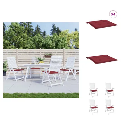 Produktbild von vidaXL Gartenstuhl-Kissen 4 Stk. Weinrot 50x50x3 cm Oxford-Gewebe - Sitzpolster