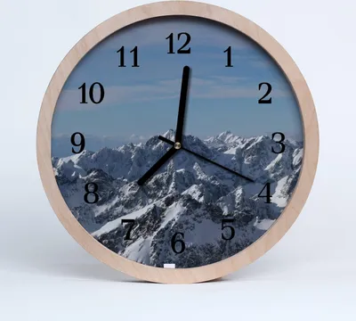 Produktbild von Holzuhr 30fi cm wanduhr - Berglandschaft