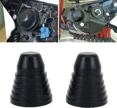 Productafbeelding van 2 stuks universele koplampbeschermers van zacht rubber, geschikt voor een binnendiameter van 50-70 cm