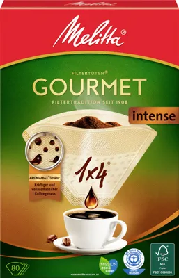 Zdjęcie produktu dla Melitta Gourmet intensywne filtry do kawy 1x4 brązowe 80 szt