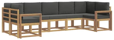 Produktbild von vidaXL Outdoor-Sofagarnitur mit Kissen 7 pcs Weiß und Anthrazit