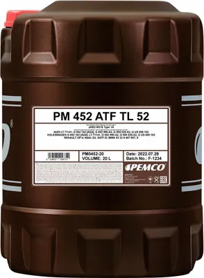 Produktbild von PEMCO iMATIC 452 AG 52 Automatikgetriebeöl Teilsynthetiköl 20L PM0452-20