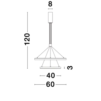 Produktbild von Nova Luce Empatia LED Hängeleuchte Ø 60cm 2 Ringe Weiß