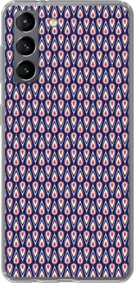 Produktbild von MuchoWow® Handyhülle Schutzhülle Hülle für Telefoonhoesje Samsung Galaxy S21 Muster - Vintage - Blau - Rot Silikon Softcase Handy Hülle - Softcase