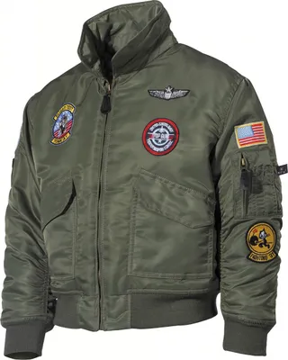 Produktbild von US Kinder-Pilotenjacke, CWU, oliv, mit Fliegerabzeichen S