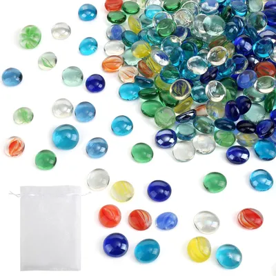 Glasnuggets bunt, 210 Stück, 900 g, 16-19 mm, Dekosteine