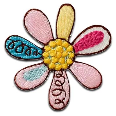 Produktbild von Mono-Quick Blume bunt - Aufnäher, Bügelbild, Aufbügler, Applikationen, Patches, Flicken, zum aufbügeln, Größe: 3,6 x 3,4 cm