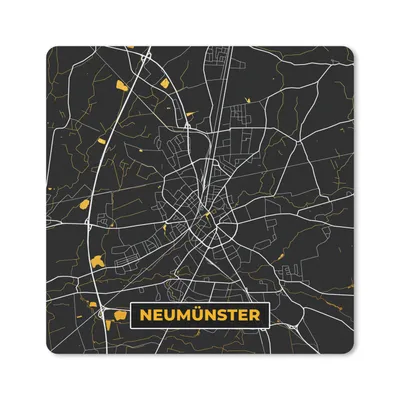 Produktbild von MuchoWow® Mauspad Mousepad Gold - Deutschland - Karte - Neumünster 20x20 cm - Mousepads - Maus Mat - Pad - Mausunterlage - Desk Mat - Bureauartikeln