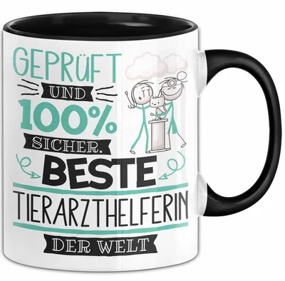 Produktbild von Beste Tierarzthelferin Der Welt Tasse Geschenk für Eine Tierarzthelferin  Und Sicher Geschenkidee Geburtstag Weihnachten (Schwarz)