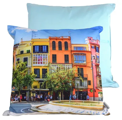 Produktbild von Dekokissen 45x45cm Stuhlkissen wasserabweisend 6 Urlaubsmotive