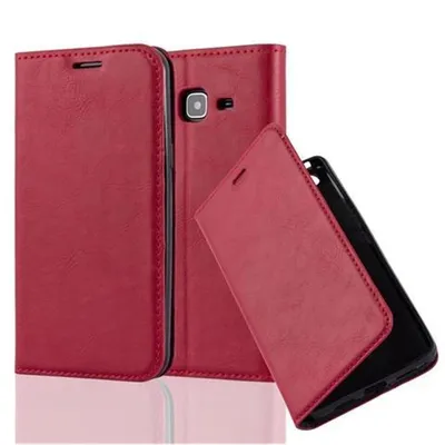 Image de Cadorabo Housse pour Samsung Galaxy J3 2016 Housse de protection rouge Housse pour téléphone portable Etui Case Cover Fermeture magnétique