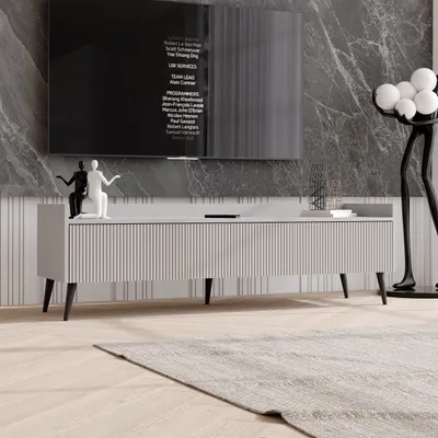 Produktbild von IDOHOME-TV-Schrank SCALA 150 cm Kaschmir Beinen gerrifelten Fronten Moderner TV-Lowboard Medienmöbel Fernsehschrank