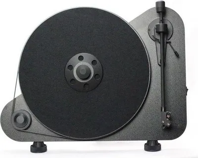 Zdjęcie produktu dla Pro-Ject VT-E R, Gramofon z napędem pasowym, Pół-automatyczny, Czarny, Silikon, MDF, 33,45 RPM