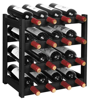 Imagen del producto de Estante para vinos de bambú - 4 niveles - capacidad para 16 botellas
