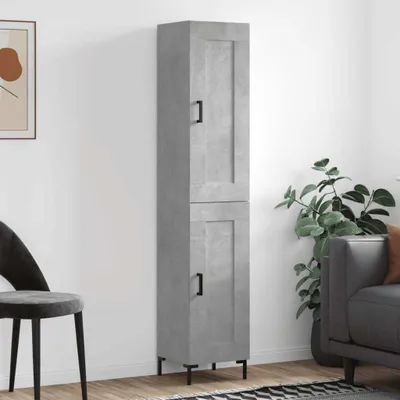 Image de vidaXL Highboard gris béton 34,5x34x180 cm Bois composite