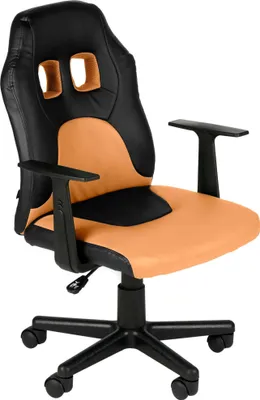 Produktbild von CLP Schreibtischstuhl Fun für Kinder Kunstlederbezug Armlehnen abnehmbar schwarz/orange
