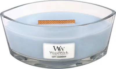 Produktbild von WoodWick Soft Chambray Ellipse Duftkerze 454 g