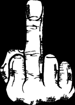 Produktbild von Aufnäher mit gedrucktem 'Fuck you' Schriftzug und Mittelfinger-Motiv