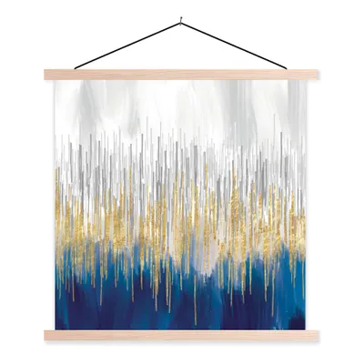 Produktbild von MuchoWow® Textilposter Abstrakt - Gemälde - Öl 40x40 cm mit holzfarbenen Rahmen - Posterleiste
