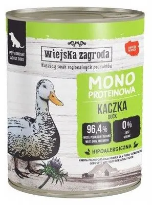 Immagine prodotto di Wiejska Zagroda, cibo umido per cani, monoproteina anatra, 800g