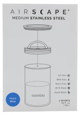 Produktbild von Airscape® Edelstahl-Aromabehälter mittel, blau matt