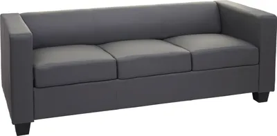 Obrázek produktu pro 3místná pohovka Gauč Loungesofa Lille  Imitace kůže, tmavě šedá