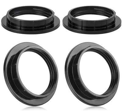 E27 Schraubring 39 mm, hitzebeständig, schwarz, 4 Stück