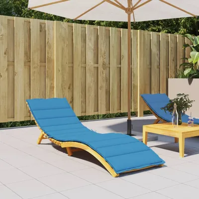 Image de The Living Store Coussin pour bain de soleil bleu 200x60x3 cm tissu Oxford