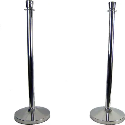 Produktbild von Absperrpfosten Absperrständer Personenleitsystem Silber D320mm-D51x1000mm