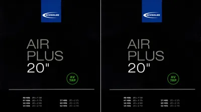 Produktbild von 2x Schwalbe Schlauch AV 7AP 20 Zoll (40/62-406) Air Plus
