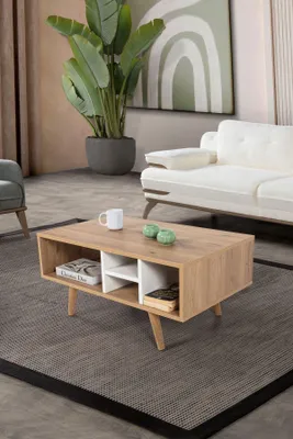 Produktbild von Skye Decor, Hochwertiger Nesting Tisch (3 Teile) - Saphir Eiche, 100% Melamin