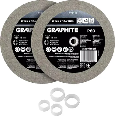 Obrázok produktu pre Brúsne kotúče pre dvojkotúčovú brúsku 125 mm 16 mm P60 2 ks.