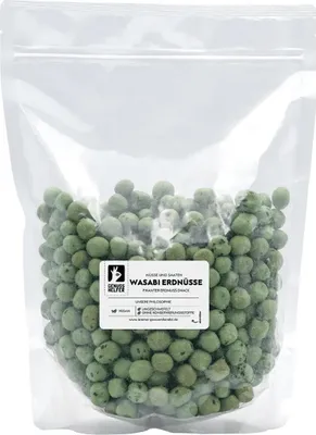 Produktbild von Wasabi Erdnüsse im Teigmantel, pikanter Erdnuss-Snack, 900g
