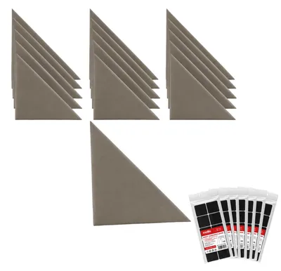 Produktbild von STEGU Polsterpaneel-Set 16× Dreieck 30x30 cm inkl. Klettband Kopfteil Schlafzimmer Grau