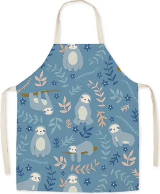 Produktbild von Kinderschürze zum Kochen und Backen, Niedliche Leinenmuster Küchenschürze, Jungen Mädchen Verstellbare Kinder Schürze, Küchenschürze Basteln Bemalen Backen Kochen Malschürze.