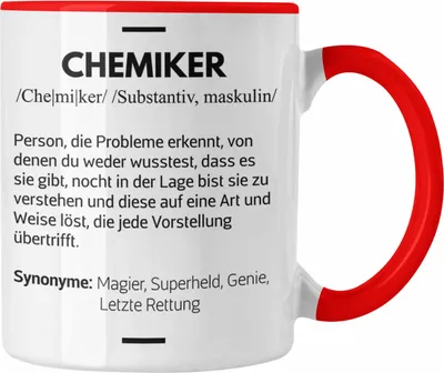 Produktbild von Trendation - Chemiker Geschenke Tassen Tasse Chemielaborant Chemie Geschenk Chemielabor Gadget Geschenkidee Lustig (Rot)