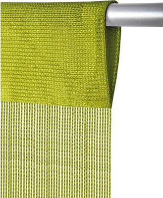 Immagine prodotto di Tenda a fili verde chiaro 140x250 cm – Tenda a fili in poliestere con passante per l'asta, accorciabile, traslucida, ideale come tenda per porte e divisorio