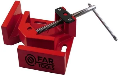 Produktbild von Winkelspannzwinge, Stahl, FARTOOLS PRO, Kurbel, Rot, Aluminiumgusskörper