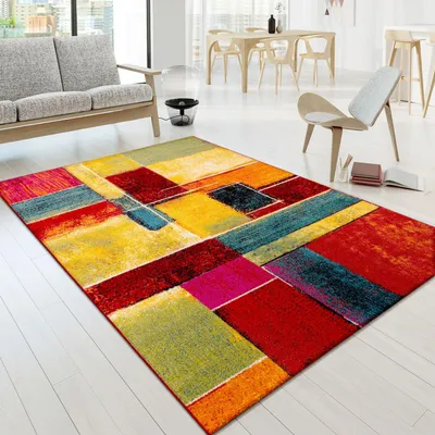 Produktbild von TT Home Wohnzimmer Teppich Kurzflor Soft Modern Abstrakte Designs Größe 80x150 cm