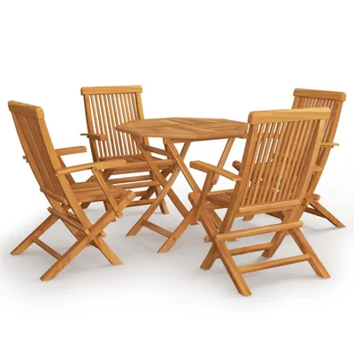 Produktbild von vidaXL 5-tlg. Garten-Essgruppe Massivholz Teak