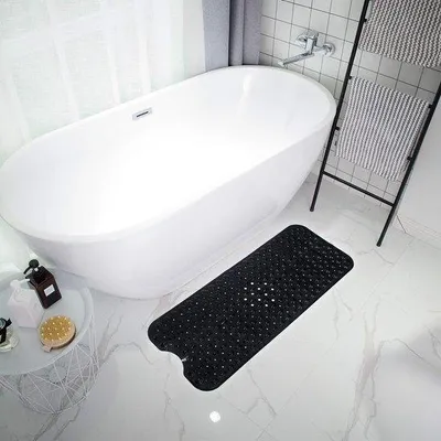 Obrázek produktu pro Dvojitá protiskluzová koupelnová rohož 38 x 70 cm – bílá