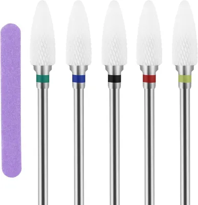 Productafbeelding van Keramische Nagelvijlen Set - Vijlen en Bits - Nagels Vormgeven - Verschillende Tanddichtheden - 5 Stuks - Multicolor