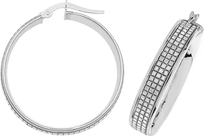 Produktbild von 9 Karat (375) Weißgold Damen - Creolen / Ohrringe - 25mm; TRS15955MM25