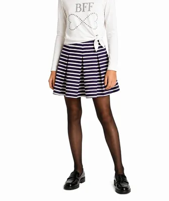 Produktbild von 693103 Happy Girls Mädchen Streifenrock Blau Weiß Gr. 116 – Baumwollrock mit Streifenmuster