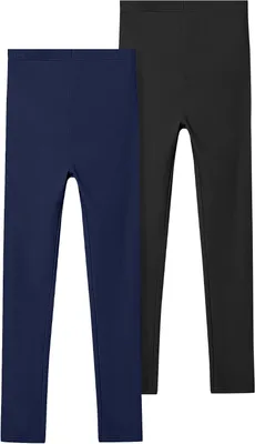 Produktbild von Mädchen-Leggings, Baumwolle, Größe 4-14 Jahre, 2 Stück, lange Sportleggings