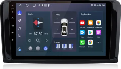 Image de Autoradio 9 pouces Android 15 Carplay Android pour Mercedes Benz Classe ML/GL W164 X164 GPS WIFI Bluetooth FM RDS SWC DSP 2Din 4 cœurs 2 Go + 32 Go