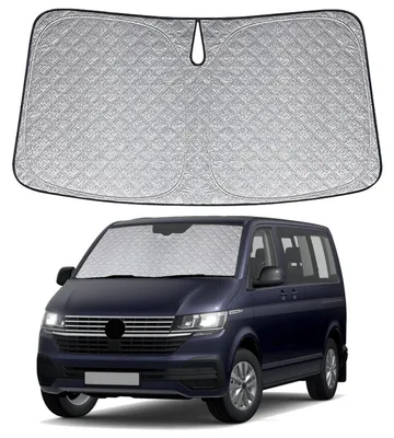 Obrázok produktu pre Slnečná clona na čelné sklo pre vozidlá VW T6/T6.1, modelové roky 2015-2024, skladacia, s UV ochranou, 6-vrstvová, vyrobená z polyesteru